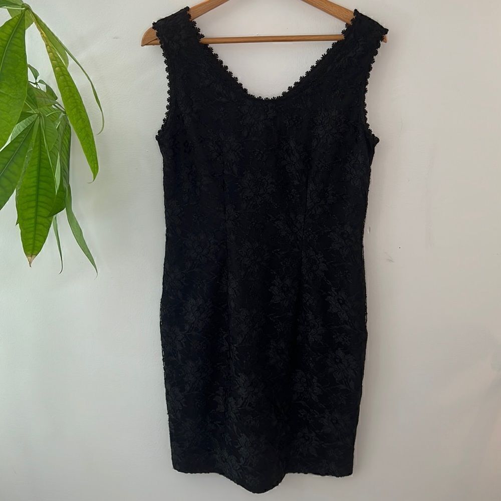 Vintage Panache Sleeveless Black Lacy Dress M